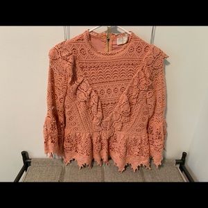 Vici boutique peplum crochet blouse